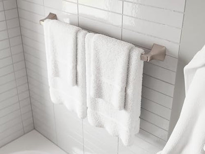 Pfister Bruxie Bath Towel Bar for Bathroom, 24-Inch, Wall-Mounted, Screw-in, Spot Defense Brushed Nickel Finish, BTBBIE2GS