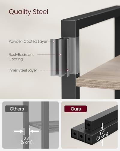 VASAGLE 4-Tier Bookshelf, Bookcase with Shelves, Storage Shelf, Living Room