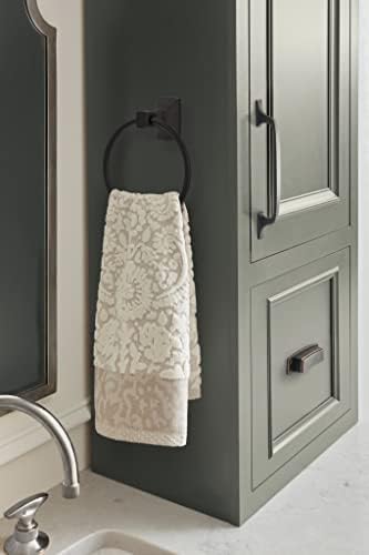 Amerock BH36012ORB | Oil Rubbed Bronze Towel Ring | 7-7/16 inch (189 mm) Width Towel Holder | Highland Ridge | Hand Towel Holder for Bathroom Wall | Small Kitchen | Bath Accessories