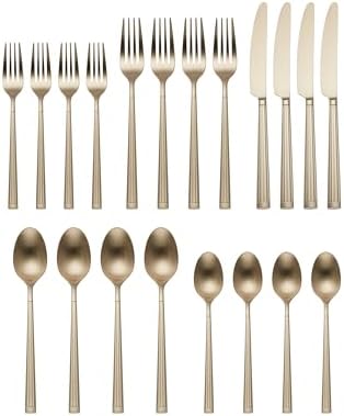 Oneida Robyn Champagne Mist Satin 20-Piece Silverware Set for 4, Flatware