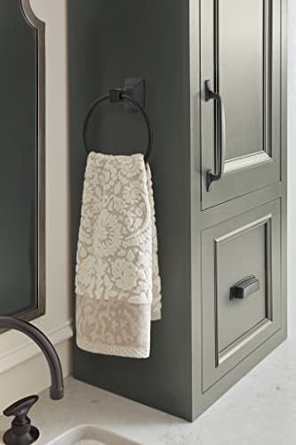 Amerock BH36012MB | Matte Black Towel Ring | 7-7/16 inch (189 mm) Width Towel Holder | Highland Ridge | Hand Towel Holder for Bathroom Wall | Small Kitchen | Bath Accessories