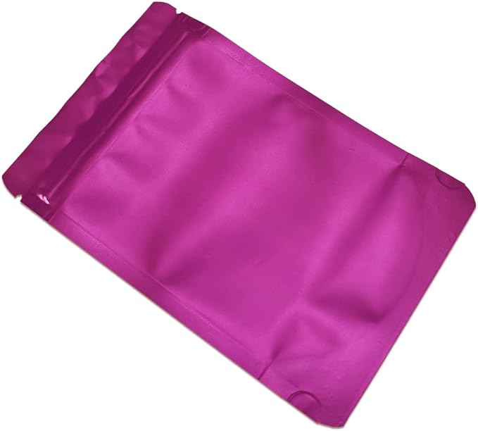 PABCK 50 Pieces 5.5x7.87 inch(Inside Size 4.7x5.1 inch) Stand-Up Resealable Heat Seal Bags 3.55mil Thick Frosted Pink Foil Sealed Bags for Zip Packaging Lock Food Storage Pouch