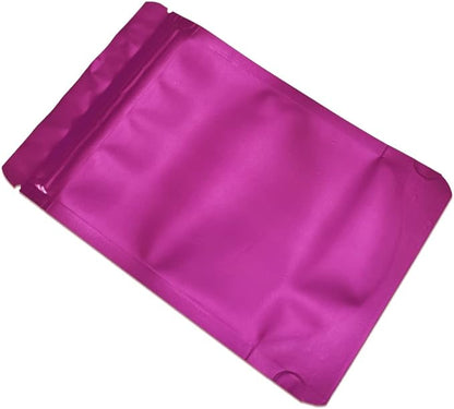PABCK 50 Pieces 5.5x7.87 inch(Inside Size 4.7x5.1 inch) Stand-Up Resealable Heat Seal Bags 3.55mil Thick Frosted Pink Foil Sealed Bags for Zip Packaging Lock Food Storage Pouch