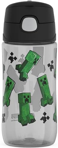 THERMOS FUNTAINER 16oz Plastic Bottle with Spout Lid, Minecraft