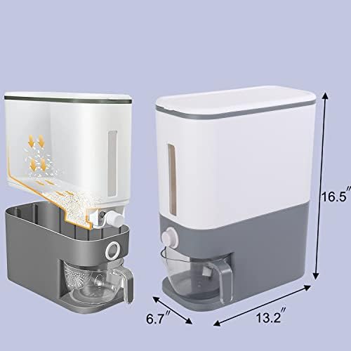 Sooyee 22-25 Lbs Rice Dispenser with Measuring Cup