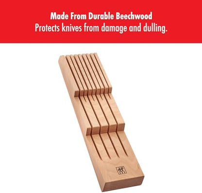 Zwilling 8-Slot In Drawer Knife Block, Beechwood