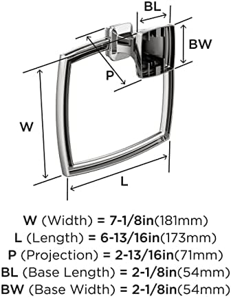 Amerock BH36032 Revitalize 6-13/16" Wall Mounted Towel Ring - Chrome