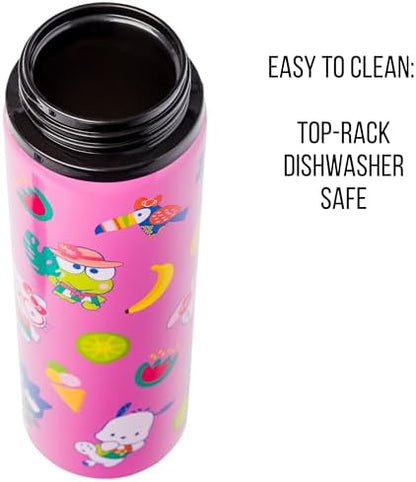 Silver Buffalo Sanrio Hello Kitty and Friends, Stainless Steel Water Bottle