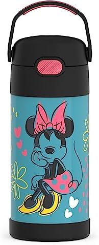 THERMOS FUNTAINER Water Bottle with Straw, 12oz, Minnie Mouse