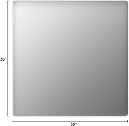LOAAO 36x36 Inch White Metal Framed Bathroom Mirror