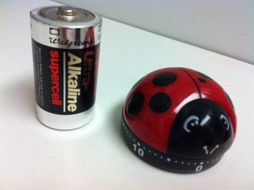 Kikkerland Ladybug Kitchen Timer, 5.7 x 5.7 x 4.4 cm