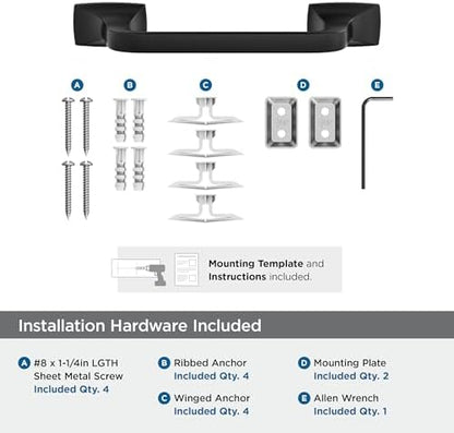 Amerock Highland Ridge Matte Black 9 inch (229 mm) Center-to-Center Towel Bar, BH36015MB