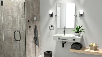 Gatco 5614MX Mode Double Towel Bar, Matte Black/Wall Mounted 24 Inch Double Towel Holder Rack for Bathroom