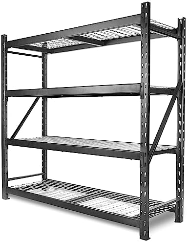 WEN Four-Tier Industrial Steel Storage Rack with Adjustable Shelving and 8000-Pound Capacity (RK7724-4)