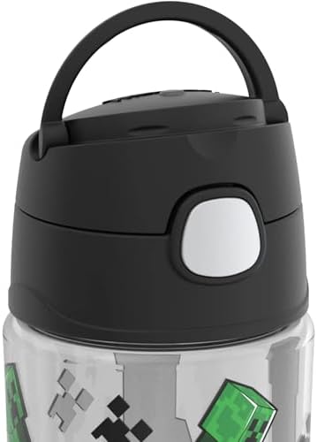 THERMOS FUNTAINER 16oz Plastic Bottle with Spout Lid, Minecraft