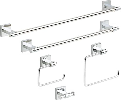 Franklin Brass Maxted (1-Pack) Hand Towel Holder Polished Chrome Towel Racks for Bathroom Wall Square Towel Ring Holder for Bath Towel Hanger for Kitchen, Bathroom Accessories MAX46-PC