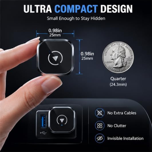 Wireless CarPlay Adapter for Chevrolet Blazer 2019 SUV- Slim Mini USB Design with Type-C Extension for Stable Zero-Latency Connection