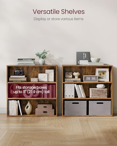 VASAGLE Set of 2 3-Tier Open Bookshelves, 31.5 Inches Wide