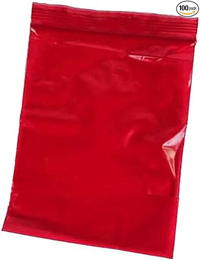 uGems 6" x 9" Red 100 Resealable Plastic Bags Durable Storage for Crafts, Tools, Office Supplies, Small Parts, Travel, and Holiday Packaging – sku: r69rd-100