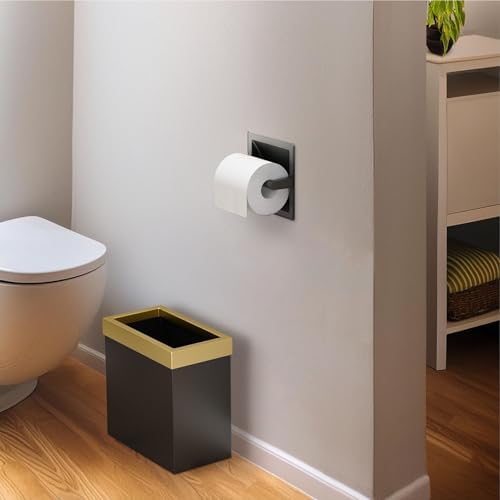 Gatco 752 Recessed Pivoting Toilet Paper Holder, Wall Mounted, Heavy Duty Metal Tissue Holder for Bathroom – Available in Matte Black