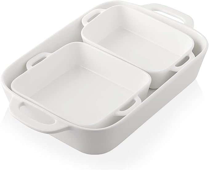 Sweejar Ceramic Bakeware Set, Rectangular Baking Dish