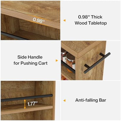 Tribesigns Slim Storage Cart, Rolling Narrow Kitchen Cart on Wheels for Small Place, 4-Tier Slide Out Slim Utility Cart Skinny Laundry Cart with Handle for Kitchen, Bathroom, Laundry