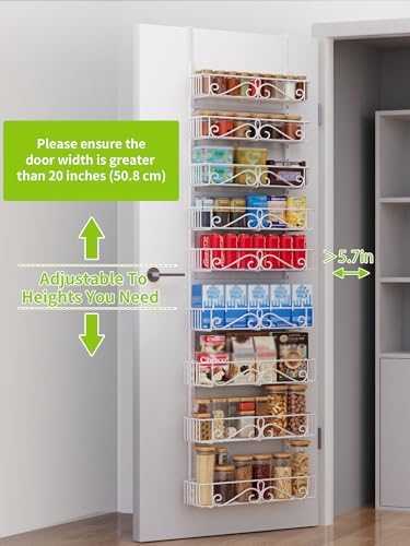 9-Tier Over Door Pantry Organizer, Metal Hanging Storage for Kitchen