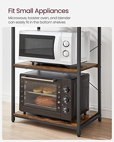 VASAGLE Coffee Bar, 23.6 Inches 6-Tier Baker's Rack with 6 Hooks