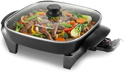Elite Gourmet 12" Ceralast™ PFAS-Free Ceramic Electric Skillet, 1200W