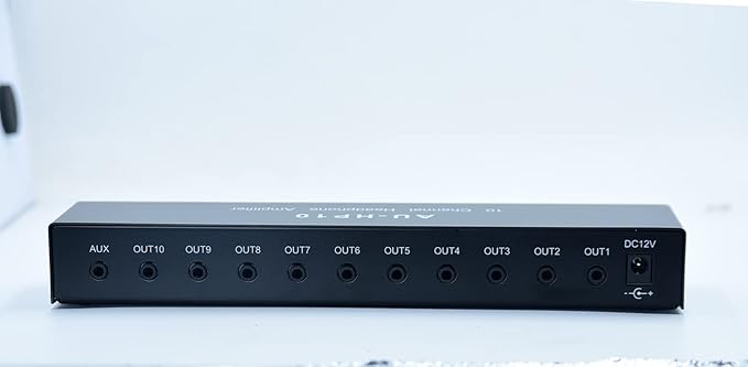 aux Mini Jack TRS 3.5 mm Input 1 in 10 Out Channel Headphone Amplifier Stereo