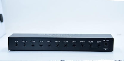 aux Mini Jack TRS 3.5 mm Input 1 in 10 Out Channel Headphone Amplifier Stereo