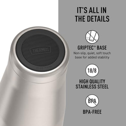 THERMOS ICON SERIES, Stainless Steel Cold Tumbler with Lid and Straw - 24 Ounce, Matte Stainless Steel - Vacuum Insulated Tumbler