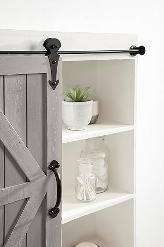 Kate and Laurel Cates Rustic Wall Cabinet; 22 x 28; White and Gray; Farmhouse Wall-Mounted Storage Cabinet