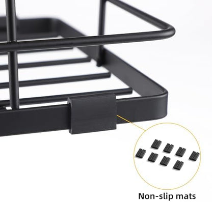 ALOCEO 2 Pack Stackable Storage Bins with Lids, Stainless Steel Extra Large Trash Bag Dispenser Roll Holder for Kitchen Sink, Laundry, Pantry Organizer and Storage, Walnut Black