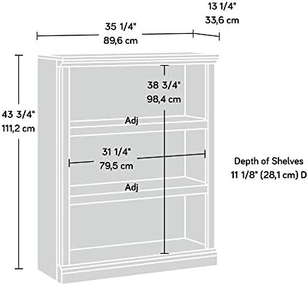 Sauder Miscellaneous Storage 3-Shelf Bookcase/ Book Shelf, Lintel Oak finish