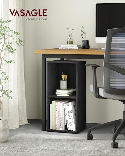 VASAGLE Bookshelf, 2-Tier Bookcase, 11.8 x 9.4 x 25.2 Inches