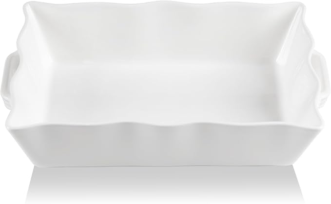 Sweejar Casserole Dishes for Oven, Ceramic 9x13 Baking Dish, Wave Edge Bakeware