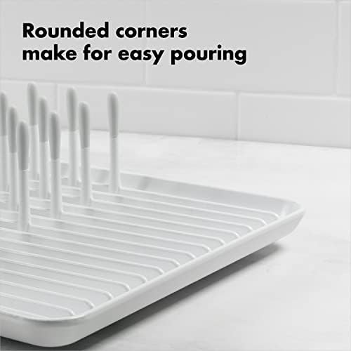 OXO Good Grips Compact Dish Rack Biscuit | For Dishware | 13-3/4 x 10-3/8 x 3-1/2 Inch | Non-Skid Feet | Pack of 4