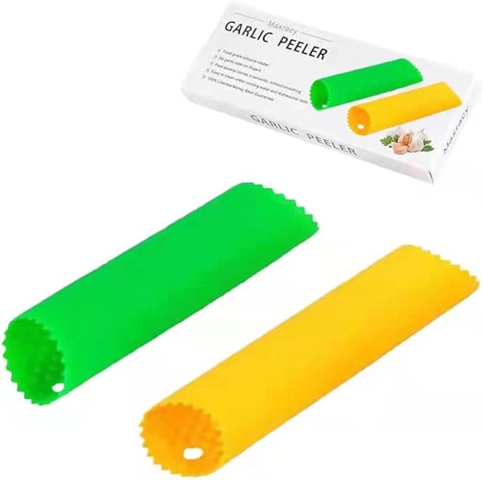 2 Set Peeler Silicone Easy Roll Tube Useful Garlic Odorfree Kitchen Tool