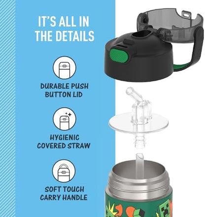 THERMOS FUNTAINER Water Bottle with Straw, 12oz, Minecraft