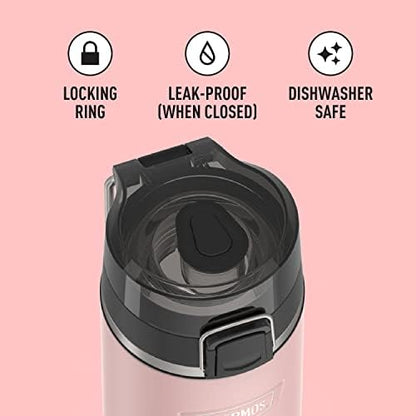 THERMOS ICON SERIES Stainless Steel Water Bottle with Spout - 24 Ounce, Sunset Pink - Vacuum Insulated Water Bottle with Lid