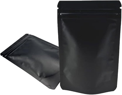 PABCK Stand-Up Resealable Heat Seal Bags 3.55mil Thick Mylar Frosted Black Foil Sealed Bags 50 Pieces 3.35x5.1 inch for Zip Packaging Lock Food Storage Pouch