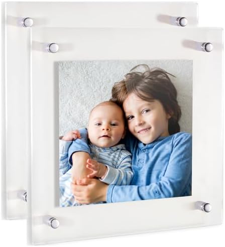 ArtToFrames 26x26 Inch Double Panel Floating Acrylic Picture Frame comes