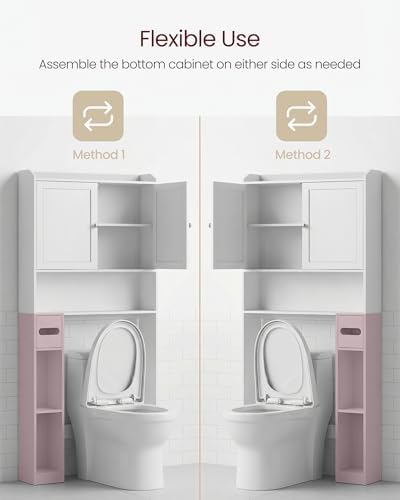 VASAGLE Over the Toilet Storage Cabinet, Doors, Adjustable Shelves, 31.1''W