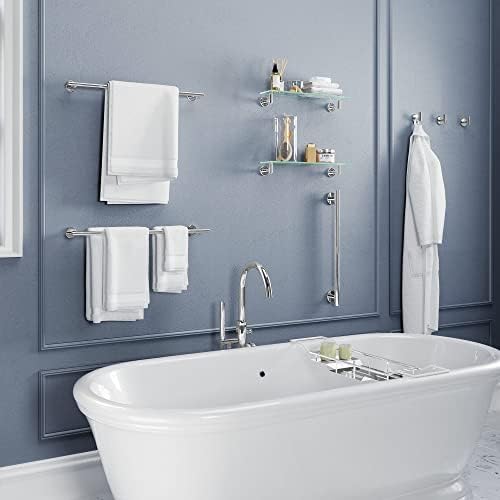 Gatco 4244 Latitude II 24" Double Towel Bar, Chrome / Wall Mounted Double Towel Holder for Bathroom