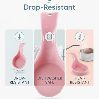 Reston Lloyd Kitchen Counter Utensil Spoon Rest, Ladles, Spaghetti Forks, & Spatulas, Durable BPA-Free Plastic – Dishwasher Safe, Décor, Space Saving Hanging Hole on Handle, Charcoal