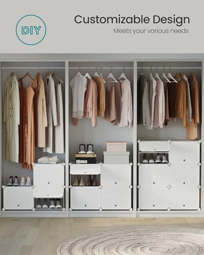 SONGMICS Shoe Rack, 8-Tier with Doors, 32-Pair Storage Cabinet