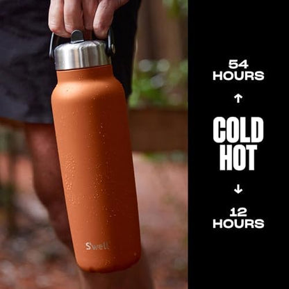 S'well Recycled Stainless Steel Explorer with Flip Straw Lid and Handle, 40oz, Carnelian, Triple Layered Vacuum Insulated Containers Keeps Drinks Cold for 54 Hours and Hot for 12