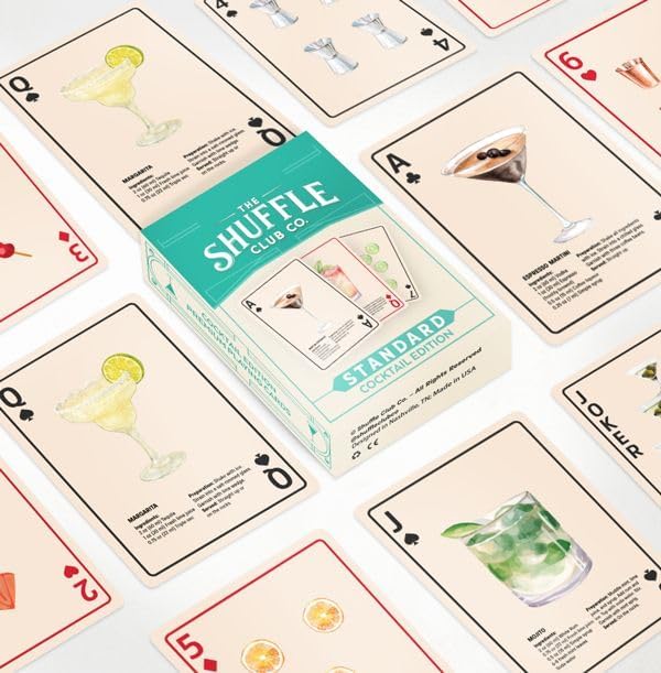 Cocktail Playing Cards – Vintage Mixology Deck with Custom Artwork – Poker & Blackjack Game Set for Bartenders & Collectors