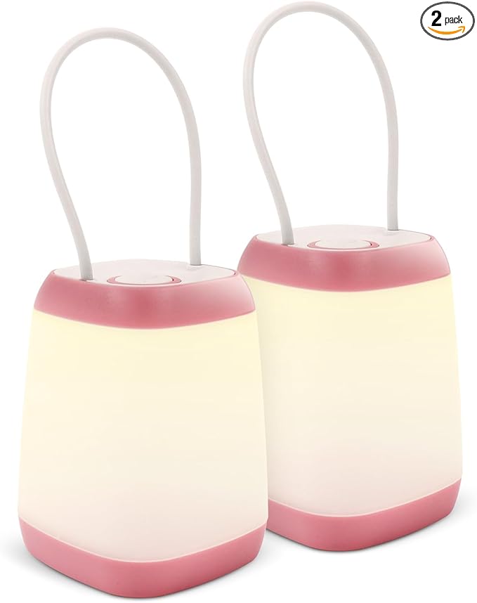 EXTRASTAR 2 Pack LED Battery Operated Lights, Portable LED Tent Lantern, IPX4 Water Resistant, 3 Modes for Backpacking Camping Hiking Emergency Light, Lamp for Outdoor and Indoor